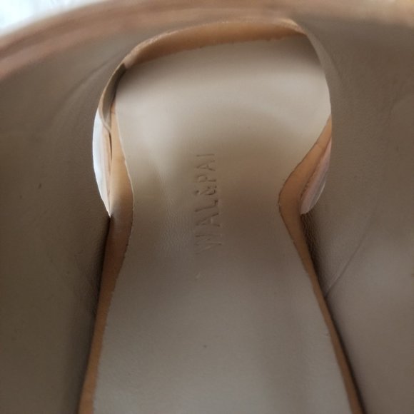 NEW Wal & Pai Cole Wedge Nude Calf Leather Chunky Stacked Heel Minimalist 37 - Picture 6 of 11